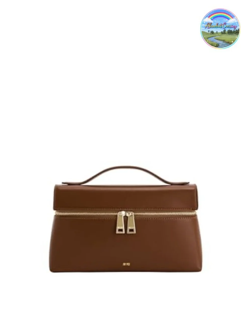 Vegan Leather Top Handle Satchel Bag with Gold Hardware